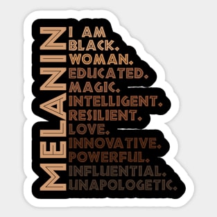 I Am Black Woman Educated Melanin Black History Month women history Sticker